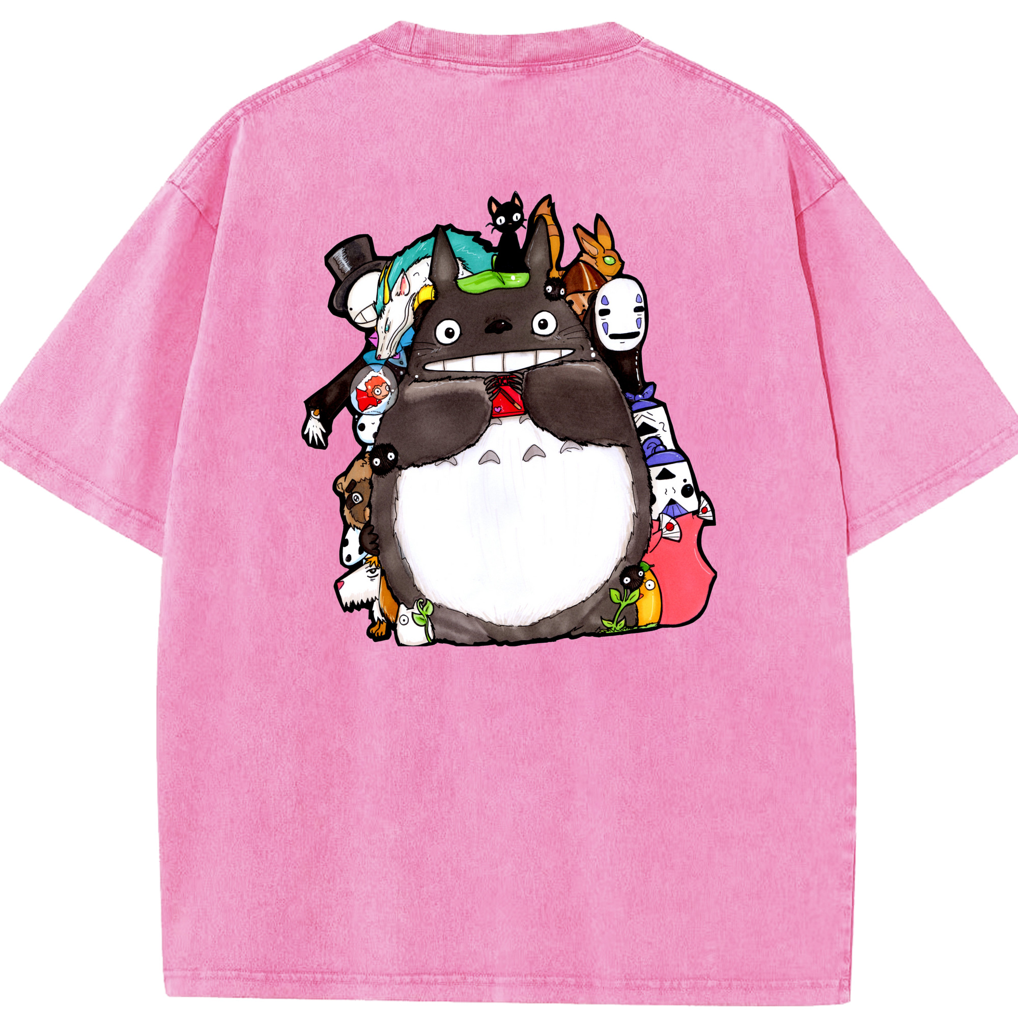 （画像用） となりのトトロ 草壁メイ 草壁サツキ My Neighbor Totoro Satsuki Kusakabe Mei Kusakabe 綿100% ヴィンテージ風 半袖Tシャツ（背面プリント）